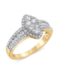 Diamond Navette Cluster Engagement Ring (1 ct. t.w.) in 10k Gold