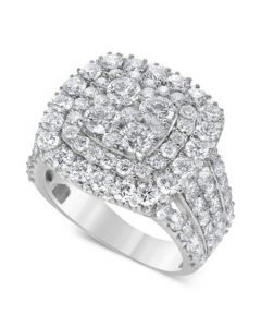 Diamond Multi Halo Cluster Ring (4 ct. t.w.) in 14k White Gold