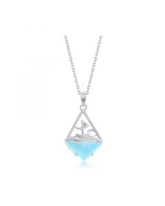 Sterling Silver Boat-at-Sea Larimar Necklace