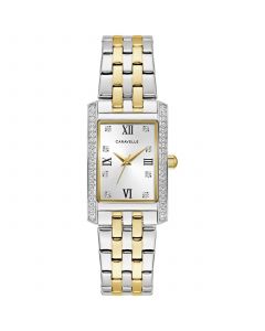 Women's Dress Crystal Accent Two-Tone Stainless Steel Bracelet Watch 22mm