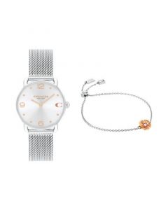 Women's Elliot Silver Stainless Steel Mesh Bracelet Watch 28mm Gift Set