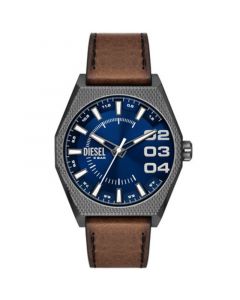 Men's Scraper Quartz Three Hand Brown Leather Watch 44mm