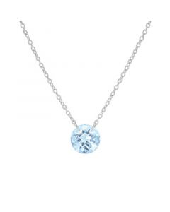 Blue Topaz Solitaire 18" Pendant Necklace (2-1/3 ct. t.w.) in Sterling Silver