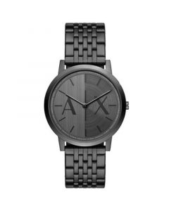 Men's Quartz Two Hand Black Stainless Steel Watch 40mm