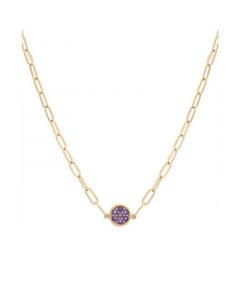 Amethyst Bezel Cluster Pendant Necklace (1/5 ct. t.w.) in 14k Gold-Plated Sterling Silver, 16" + 2" extender