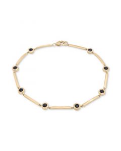 Onyx Bezel Bar Link Bracelet in 14k Gold