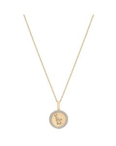 Diamond Taurus Disc 18" Pendant Necklace (1/10 ct. t.w.) in 14k Gold-Plated Sterling Silver, Created for Macy's