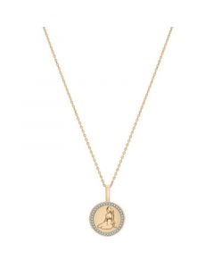 Diamond Pisces Disc 18" Pendant Necklace (1/10 ct. t.w.) in 14k Gold-Plated Sterling Silver, Created for Macy's