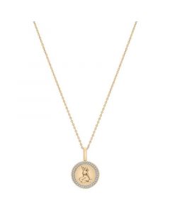 Diamond Aries Disc 18" Pendant Necklace (1/10 ct. t.w.) in 14k Gold-Plated Sterling Silver, Created for Macy's