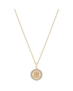 Diamond Gemini Disc 18" Pendant Necklace (1/10 ct. t.w.) in 14k Gold-Plated Sterling Silver, Created for Macy's