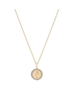 Diamond Virgo Disc 18" Pendant Necklace (1/10 ct. t.w.) in 14k Gold-Plated Sterling Silver, Created for Macy's