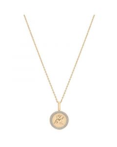 Diamond Libra Disc 18" Pendant Necklace (1/10 ct. t.w.) in 14k Gold-Plated Sterling Silver, Created for Macy's