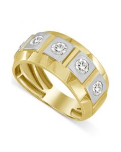 Men's Diamond Square Set Band (1 ct. t.w.) in 14k Gold