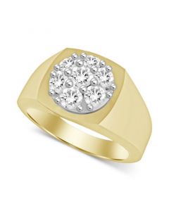 Men's Diamond Cluster Polished Ring (1 ct. t.w.) in 14k Gold