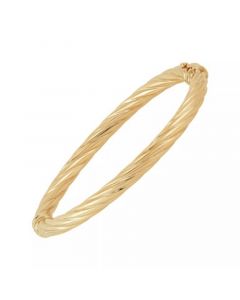 Twist Hinge Bangle Bracelet in 14k Gold or White Gold