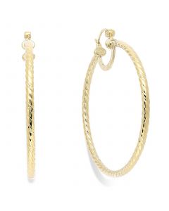 Twisted Large Hoop Earrings in 14k Gold Over Sterling Silver