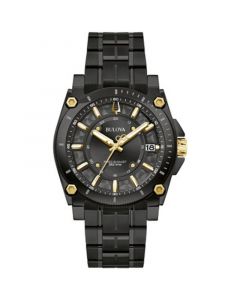 Men's Precisionist Icon Black-Tone Stainless Steel Bracelet Watch 40mm