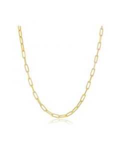 Sterling Silver 2.8mm Paper Clip Linked Chain - Gold Plated