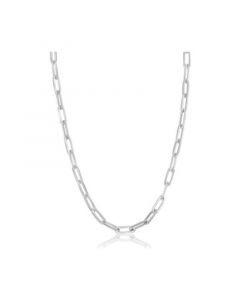 Sterling Silver 3.2mm Paper Clip Chain - Rhodium Plated