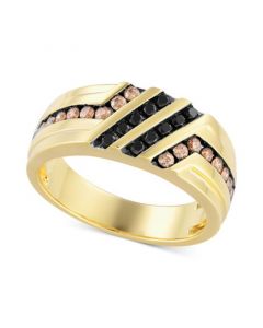 Men's Black & Brown Diamond Ring (1/2 ct. t.w.) in 10k Gold