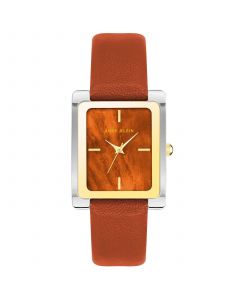 Women's Quartz Red Rust Genuine Leather Watch 28mm x 36mm