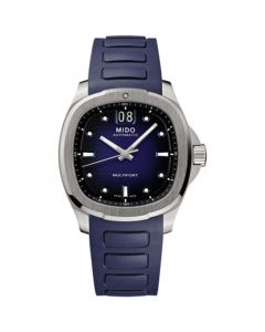 Men's Swiss Automatic Multifort Blue Rubber Strap Watch 41mm