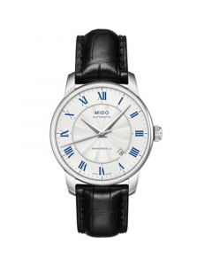 Men's Swiss Automatic Baroncelli Black Leather Strap Watch 38mm