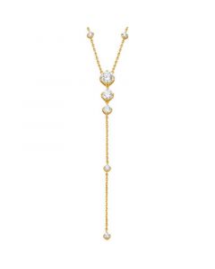 14K Gold Plated Sterling Silver Lariat Necklace