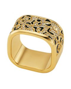 14K Gold Plated Cheetah Print Band Ring