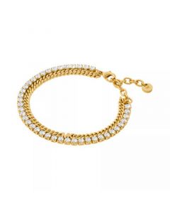 14K Gold Plated Mixed Tennis Double Layer Bracelet