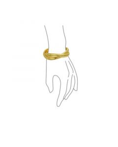 Fashion Omega Cobra Wide Bangle 2 Interlocking Stretch Bracelet For Women Polished Gold Plated Stainless Steel