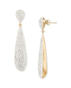 Crystal Pavé Elongated Drop Earrings