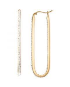 Crystal Pavé Inside Out Paperclip Hoop Earrings