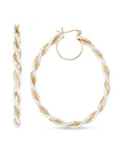 Crystal Pavé Twist Style Oval Hoop Earrings