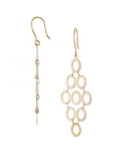 Polished Multi-Circle Chandelier Drop Earrings in 10k Gold