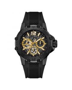 Men's Multi-Function Black Silicone Watch 46mm