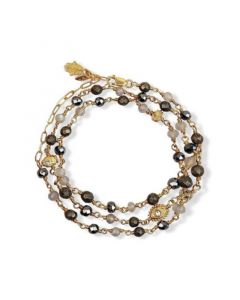 Energetic Spirit - Hematite Pyrite Labradorite Triple Protection Wrap Bracelet