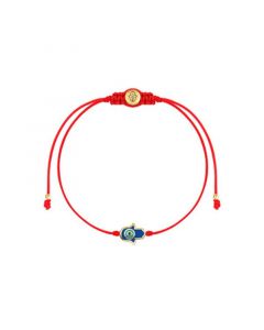 Ultimate Shield - Navy Enamel Hamsa Red String Bracelet