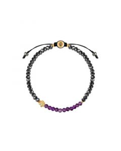 Blessed Equilibrium - Amethyst Lotus Hematite Health Bracelet