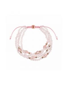 Gentle Soul - Rose Quartz Hamsa Evil Eye Charm Bracelet