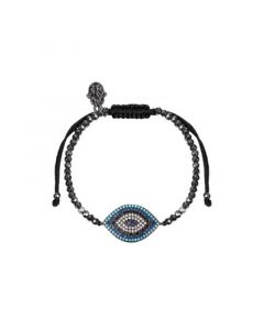 Bright Outlook Hematite Evil Eye Charm Bracelet