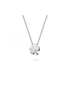 Personalized Flat Lucky Four Leaf Clover Shamrock Irish Pendant Women Necklace Polished .925 Sterling Silver