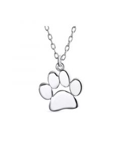 Dainty Dog Cat Pet Kitten Puppy Paw Print Pendant Necklace Animal Jewelry For Women .925 Sterling Silver