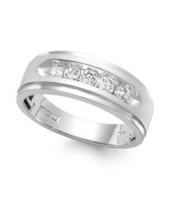 Men's Five-Stone Diamond Ring in 10k White Gold (1 ct. t.w.)