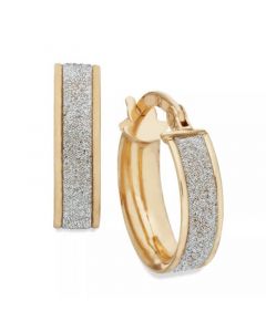 Glitter Hoop Earrings in 14k Rose Gold, White Gold or Gold