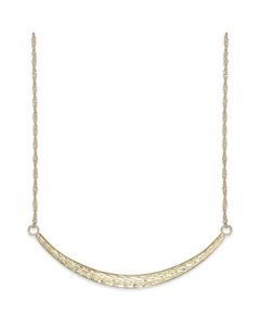 Diamond-Cut Curved Bar Pendant Necklace in 14k Gold