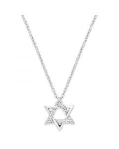 Diamond Star of David Pendant Necklace in Sterling Silver (1/10 ct. t.w.)