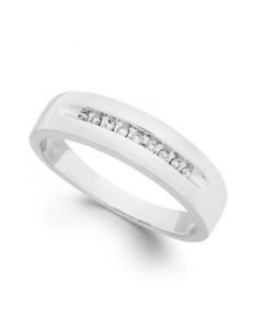 Men's Diamond Brushed Band in 10k Gold (1/10 ct. t.w.)