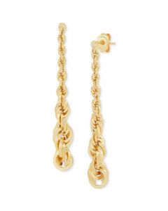 Graduated Rope Linear Earrings in 14k Gold, 1 1/2 inch