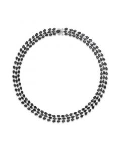 Black Sapphire Three-Row Necklace in Sterling Silver (97 ct. t.w.), Created for Macy's